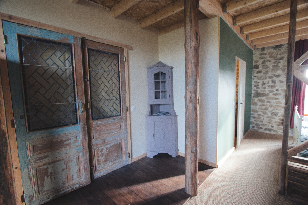 Oude deuren met glas-in-lood